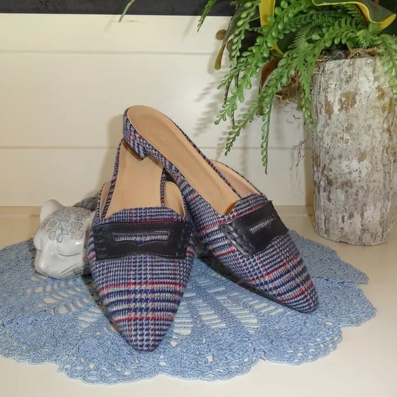 Mules J Crew Tartan Shoes Crew Shoes J Crew Plaid Mules Size 65 Poshmark
